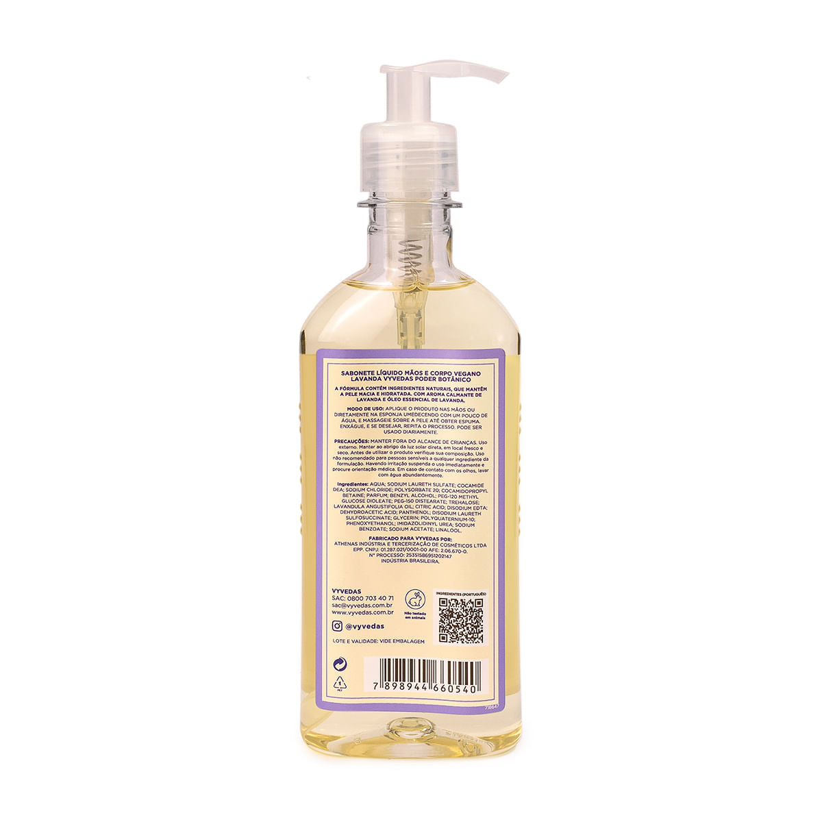 Sabonete Líquido Corporal Vyvedas Lavanda 300ml