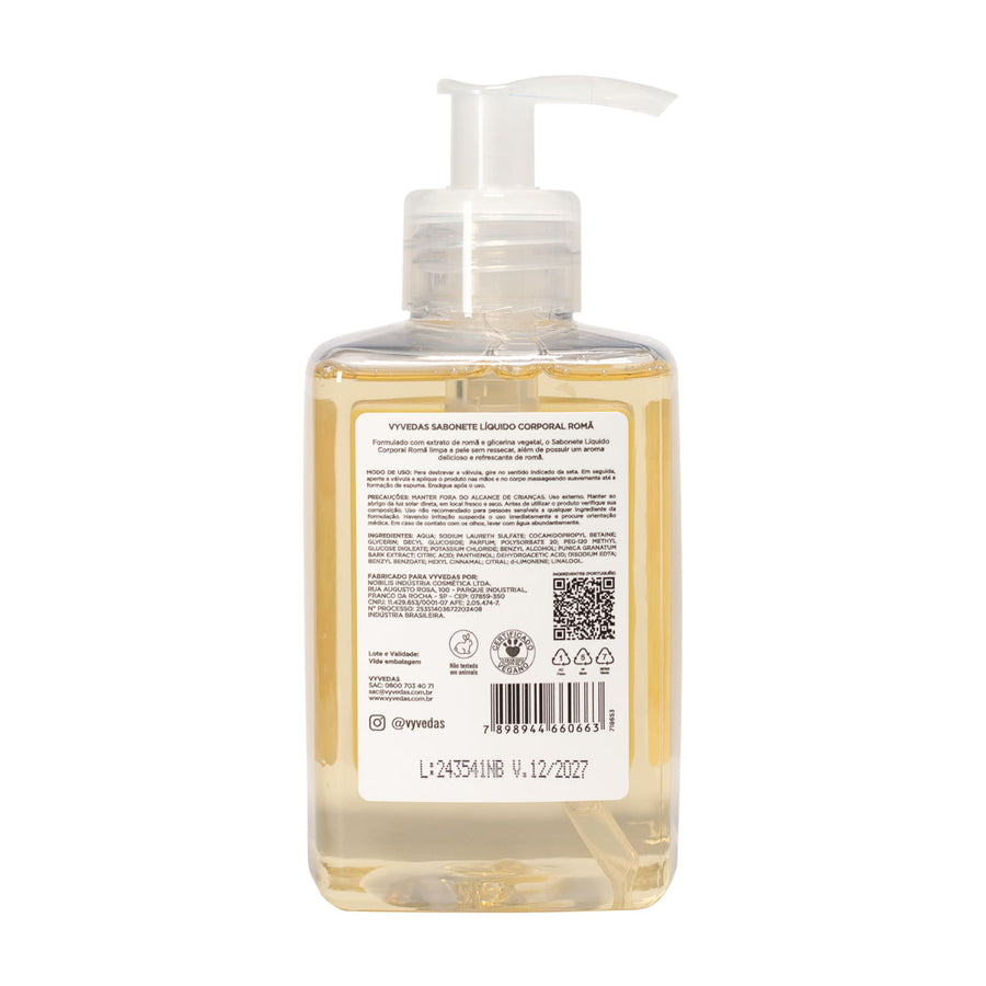Sabonete Líquido Corporal Vyvedas Romã 300ml