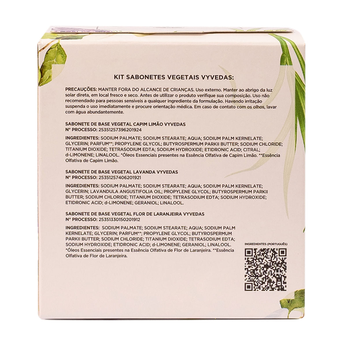 Kit Trio Sabonetes em Barra Vyvedas 270g